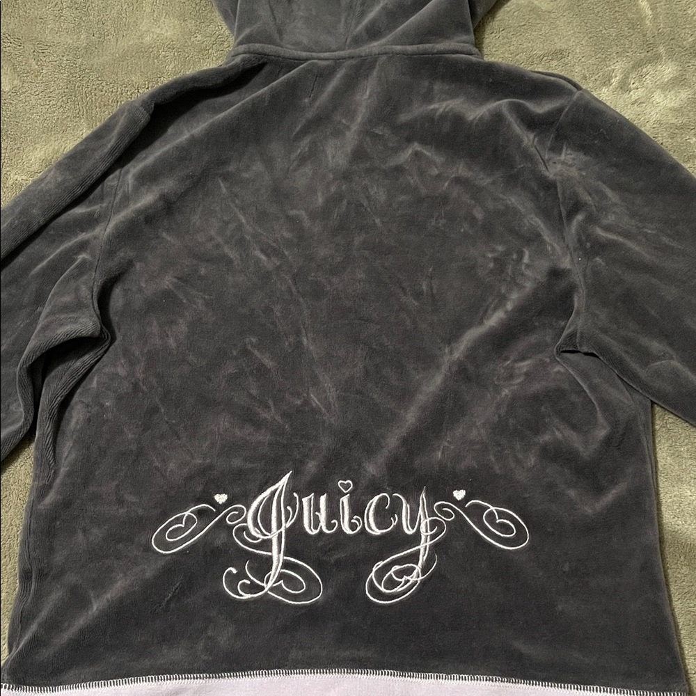 Juicy Couture Charcoal Velour Hoodie